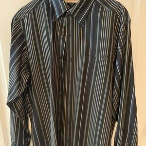 Tommy Bahama, men’s striped long sleeve button down shirt, 100% silk